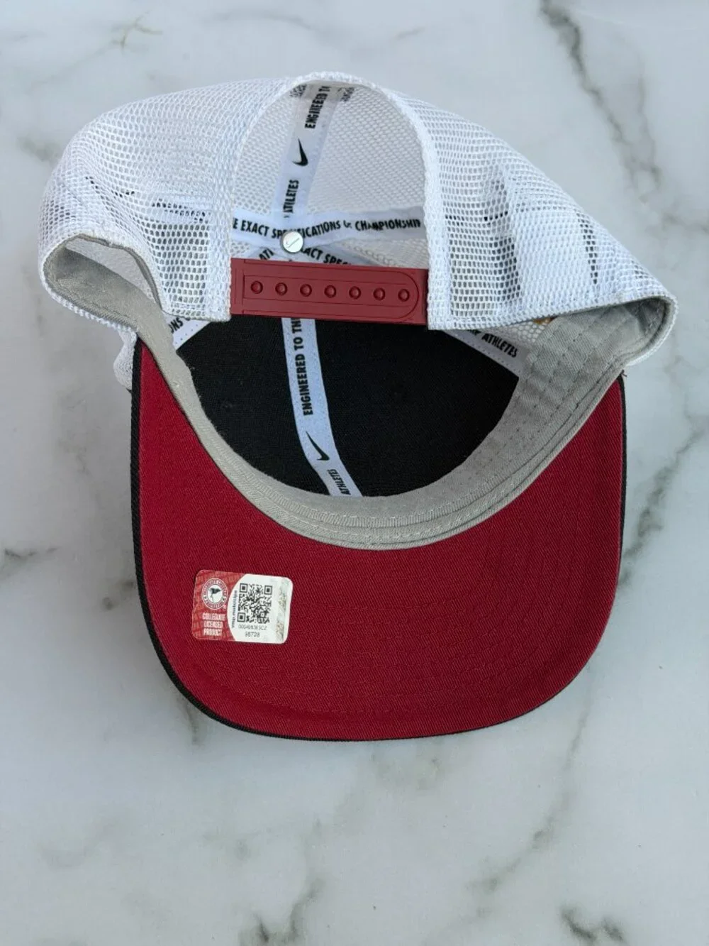Nike USC Trojans Dri-FIT Rise Trucker Snapback Hat Black White M/L